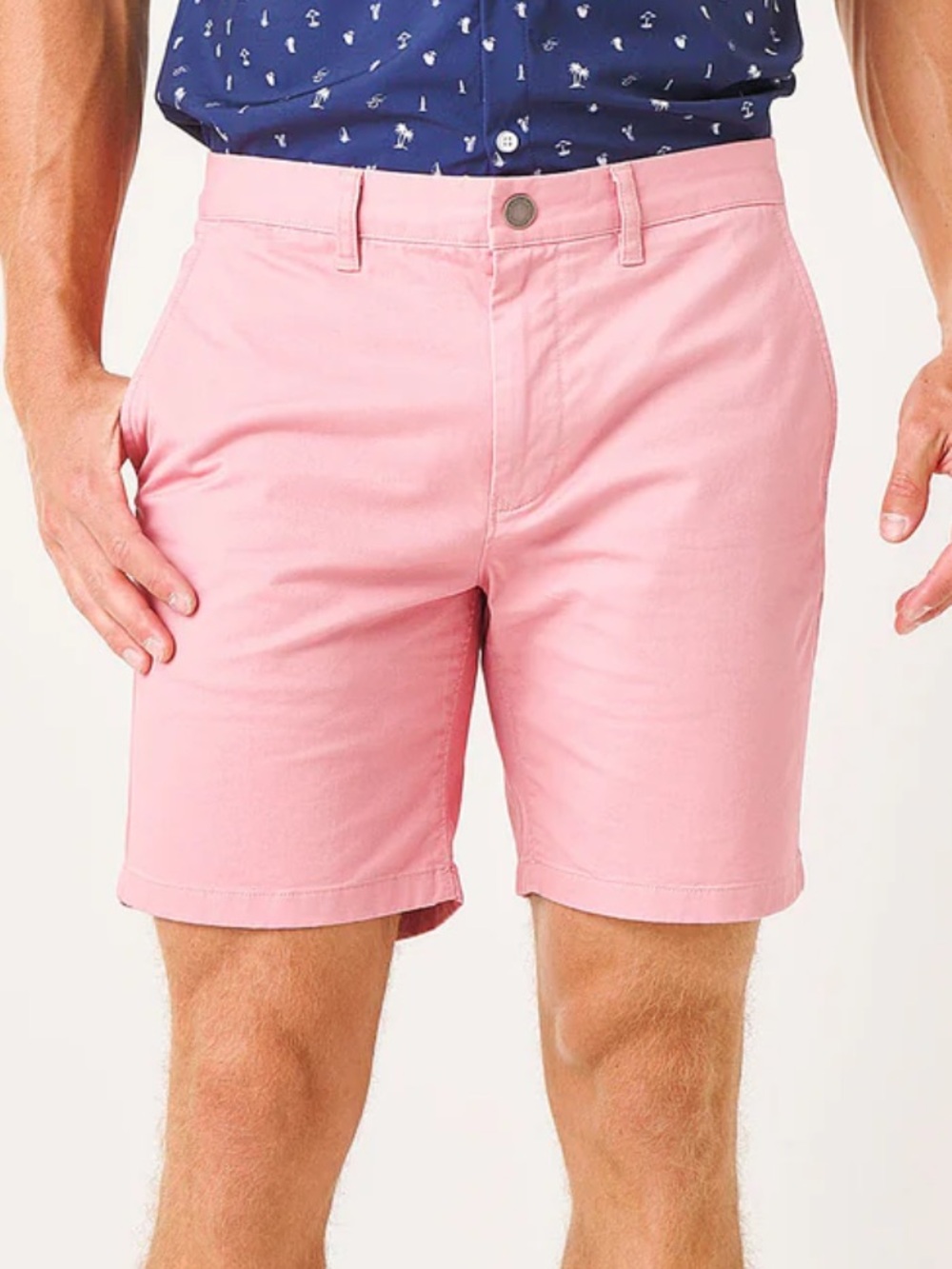 Bonobos Men’s 9” Inseam Chino Shorts Pink Flat-Front Preppy Palm Beach Size‎ 33